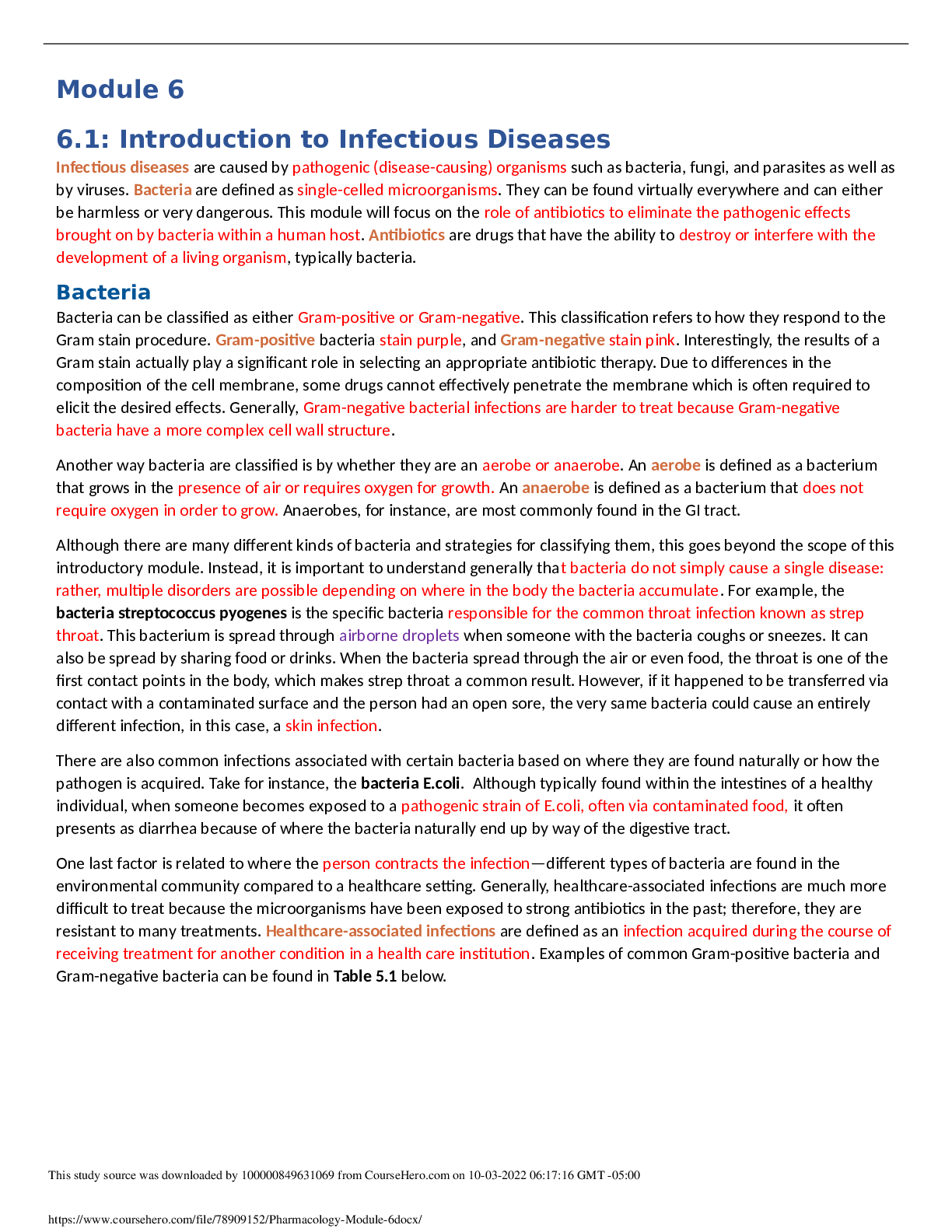 Preview image of Nurs 251 Pharmacology  Module 6 document